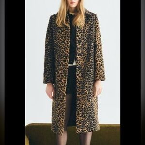 NEW Mango leopard Long Coat